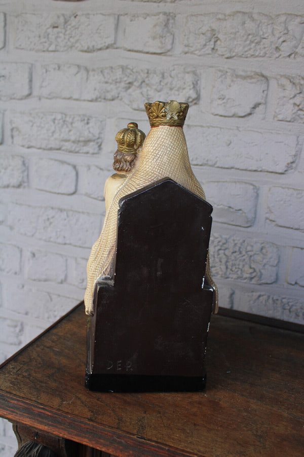 Antique ceramic chalk statue MAdonna our lady of AARSCHOT sculpture signed