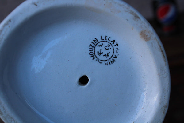 Antique french mouzin lecat nimy faience porcelain madonna figurine statue