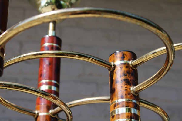 Vintage Sciolari design 9 tubes metal mid century chandelier lamp 1970s