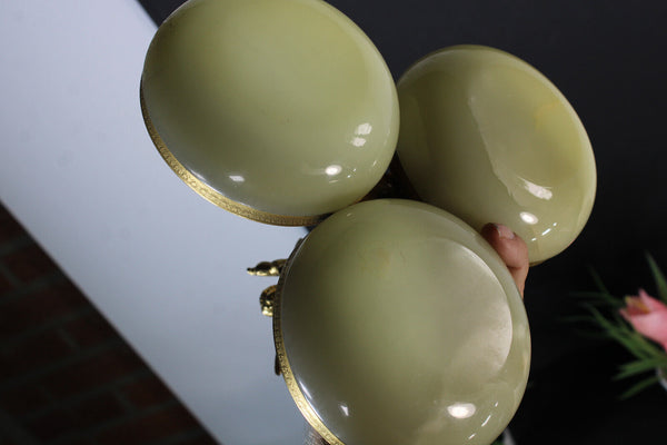 Vintage 1960 onyx marble vide poch trays figurine cherub centerpiece