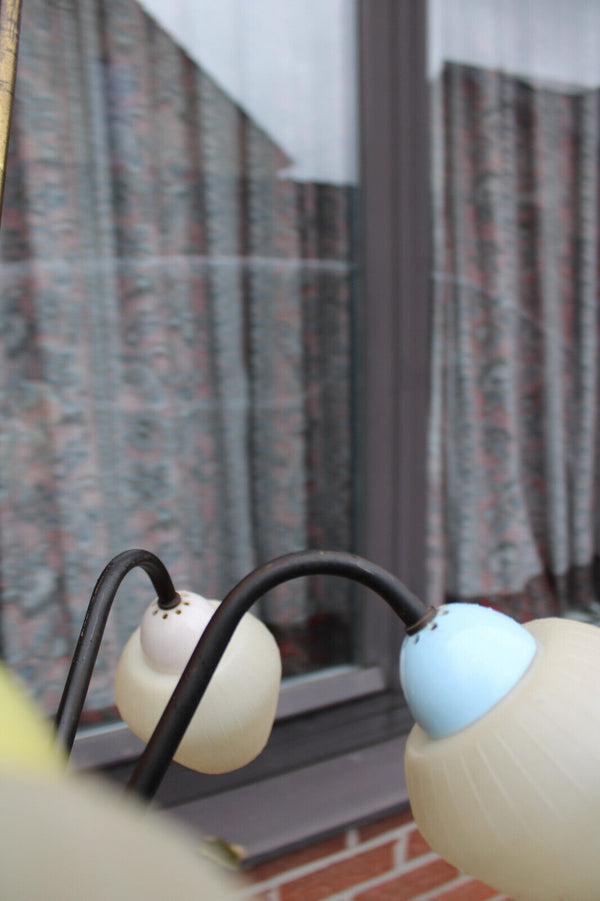 Vintage 1970 Retro stilnovo design multi colour chandelier lamp