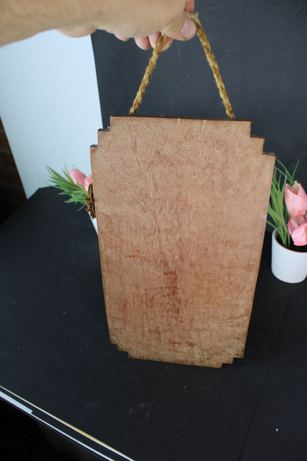 Antique Wall holy water font crucifix wall plaque panel religious