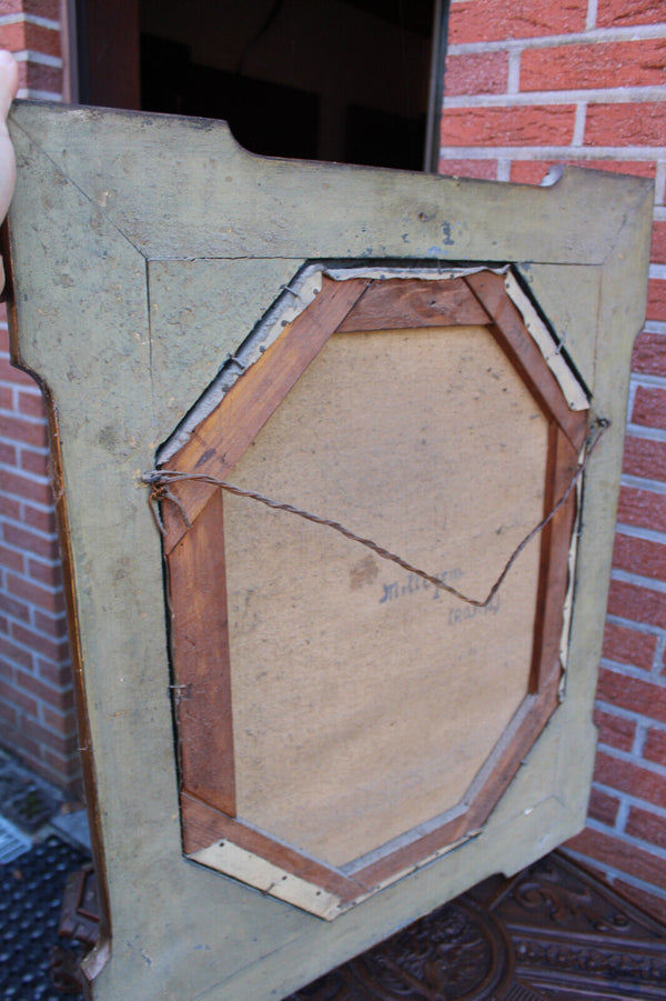 Antique BERNARD de pooter oil canvas church painting signed