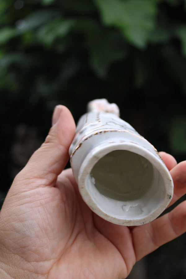 Antique vieux brussels porcelain madonna notre dame de tongre statue figurine