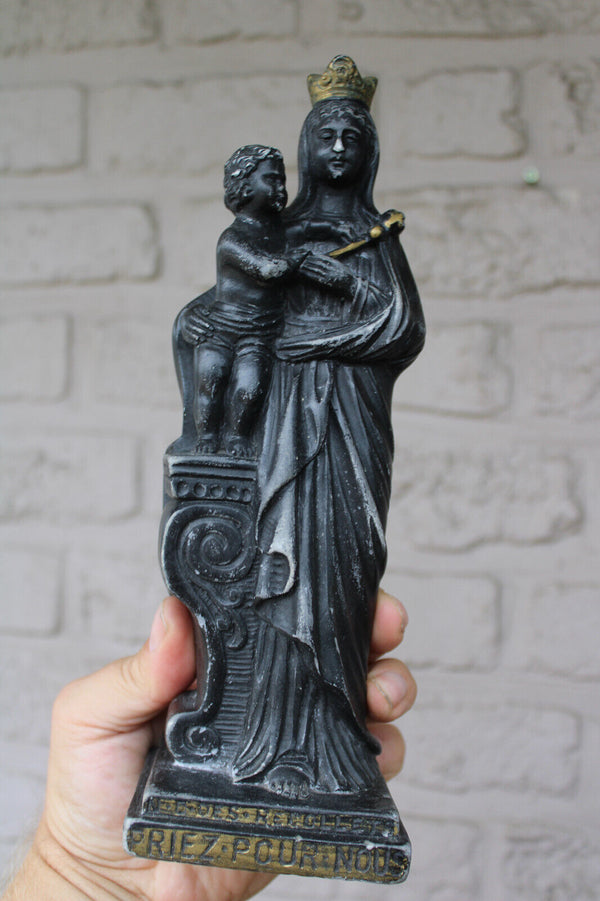Antique ceramic notre dame de recollets madonna figurine statue