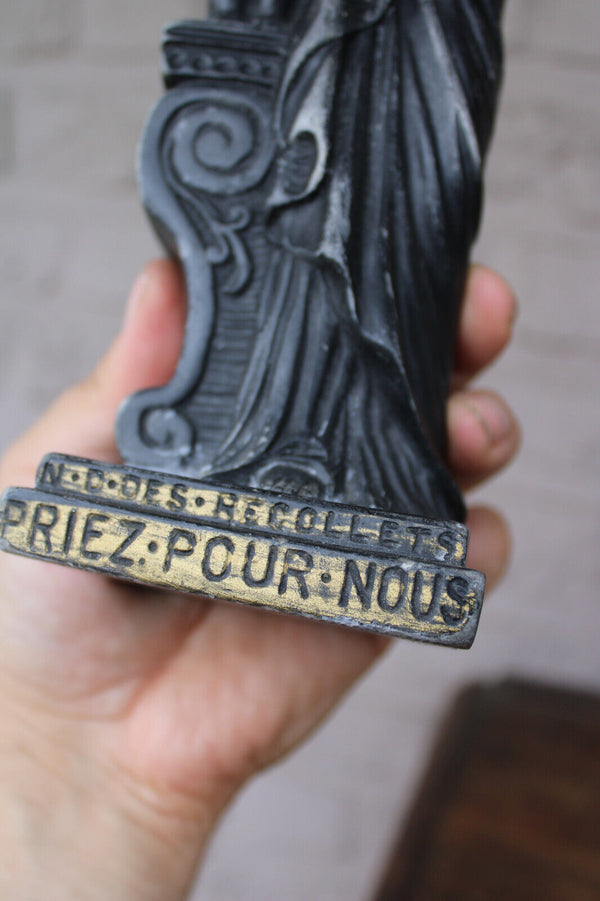 Antique ceramic notre dame de recollets madonna figurine statue