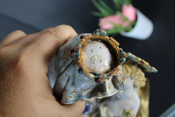 PATTARINO terracotta Madonna child italian statue italy signed religious