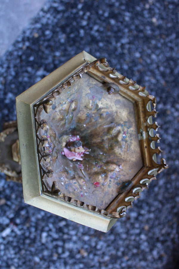 Antique church bronze neo gothic candle holder candlestick religious