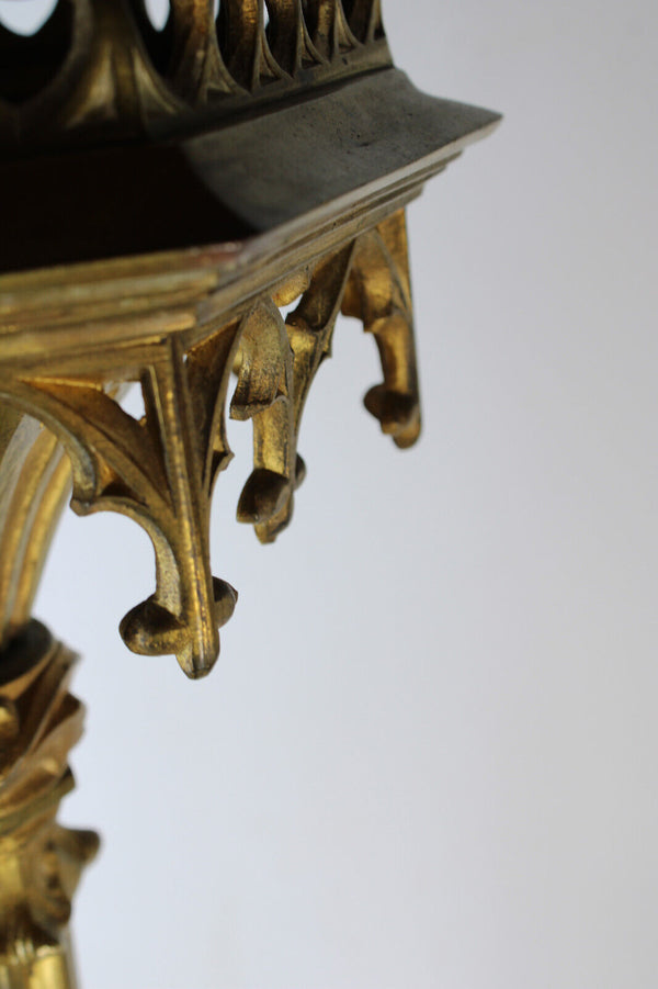 Antique church bronze neo gothic candle holder candlestick religious