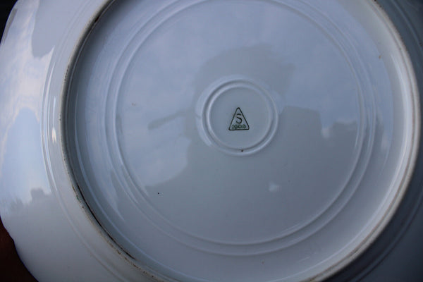 PAIR Sevres porcelain marked pink hand paint romantic decor plates