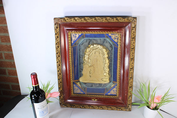 Antique LOURDES bernadette mary religious wall panel plaque