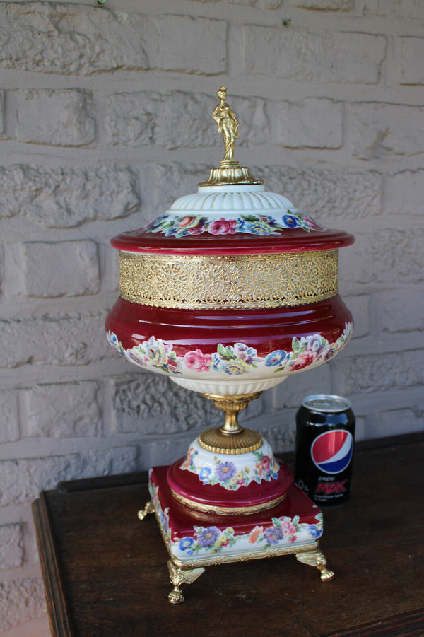LARGE italian porcelain centerpiece bowl floral decor