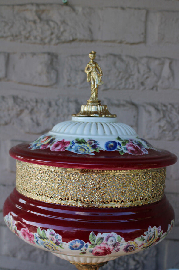 LARGE italian porcelain centerpiece bowl floral decor