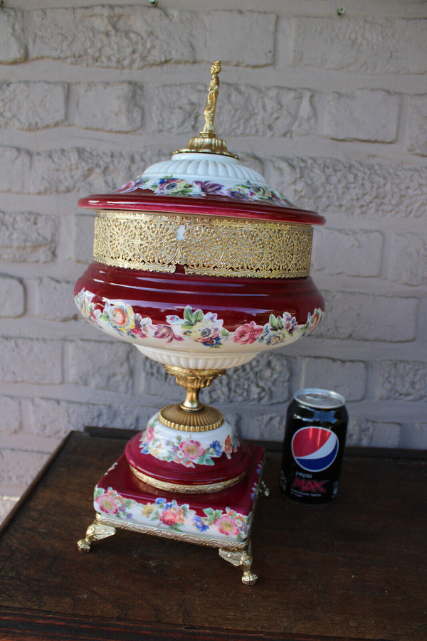 LARGE italian porcelain centerpiece bowl floral decor