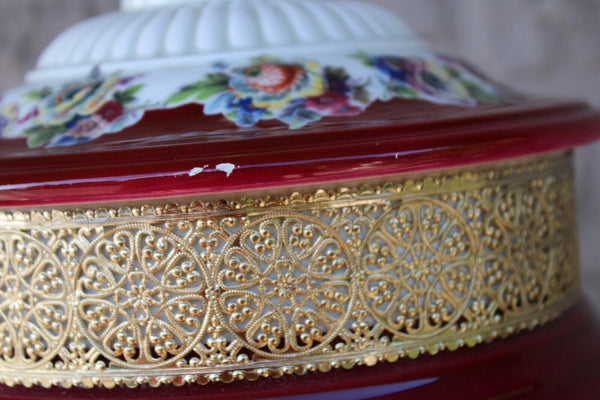 LARGE italian porcelain centerpiece bowl floral decor