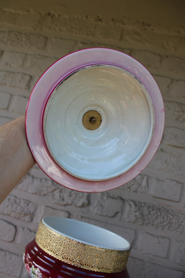 LARGE italian porcelain centerpiece bowl floral decor