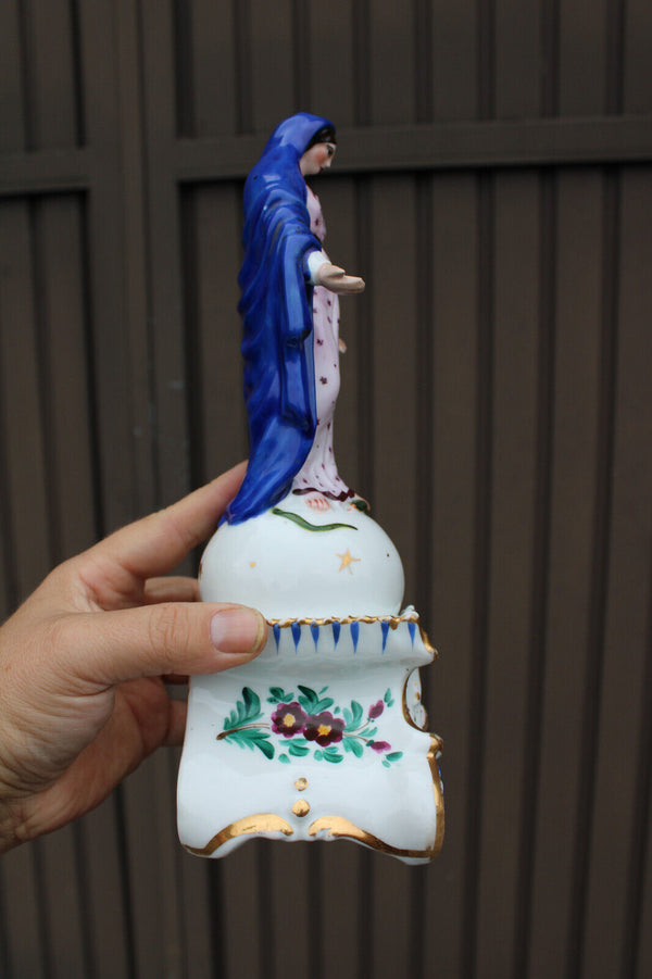 Antique french vieux paris porcelain 19thc Figurine madonna religious