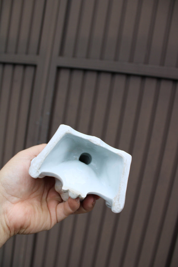 Antique french vieux paris porcelain 19thc jesus angel holy water font statue