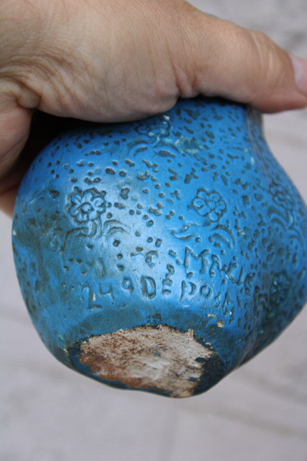 Vintage 50s small ceramic chalk miniature bust madonna statue religious