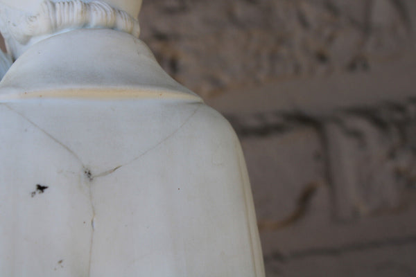 Antique Large Saint Vincentius Bisque porcelain Statue figurine