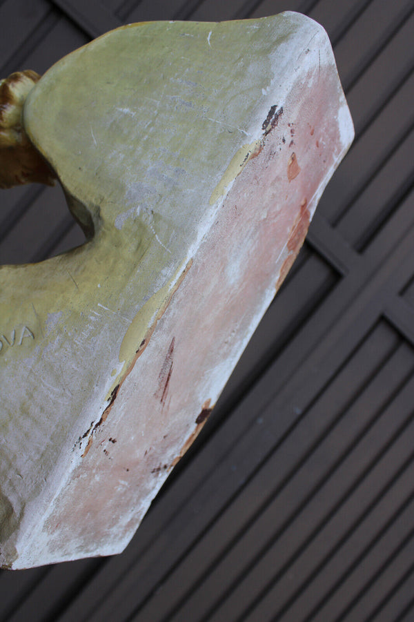 Antique Belgian ARNOVA ceramic marked holy family jesus baby sculpture statue