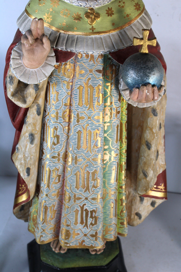 Antique large religious jesus of prague church statue rare