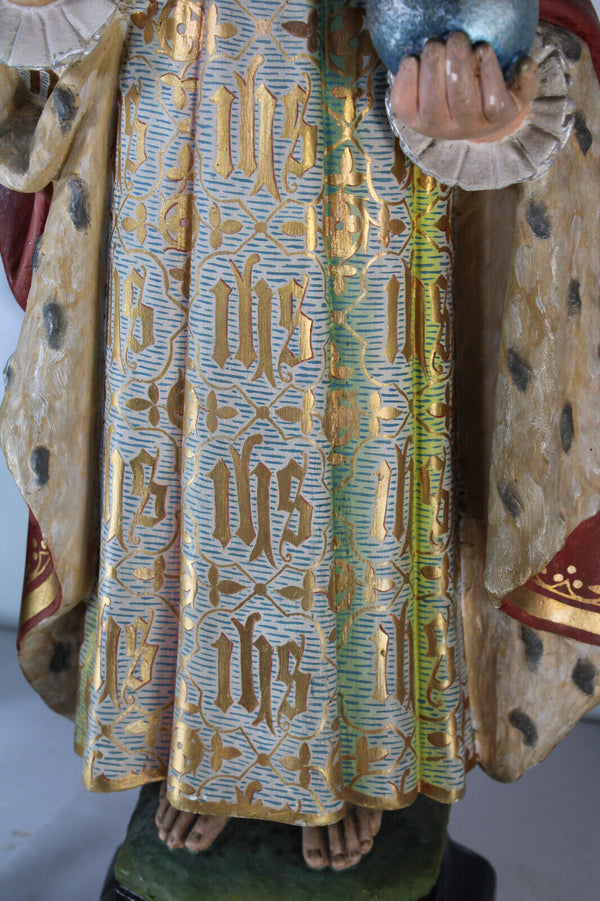 Antique large religious jesus of prague church statue rare