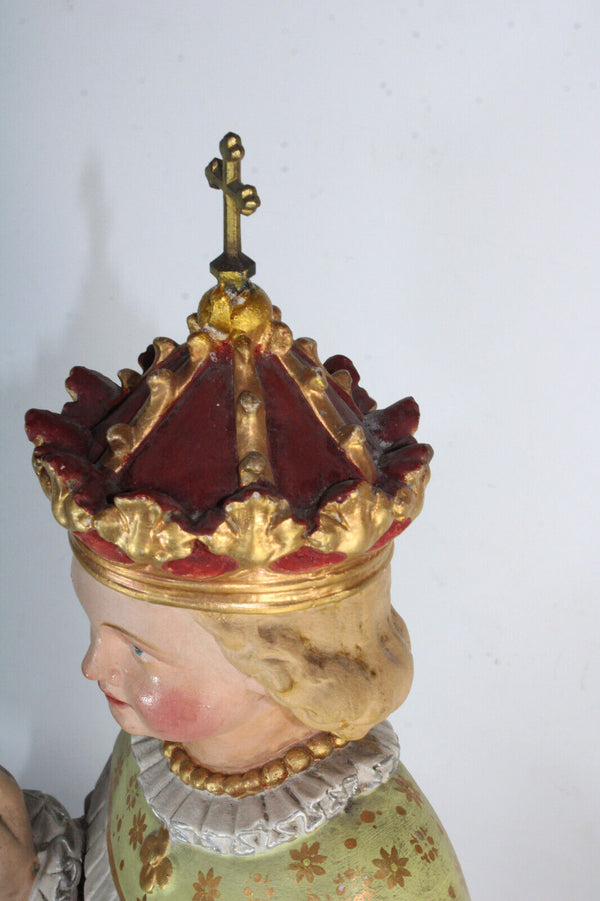 Antique large religious jesus of prague church statue rare