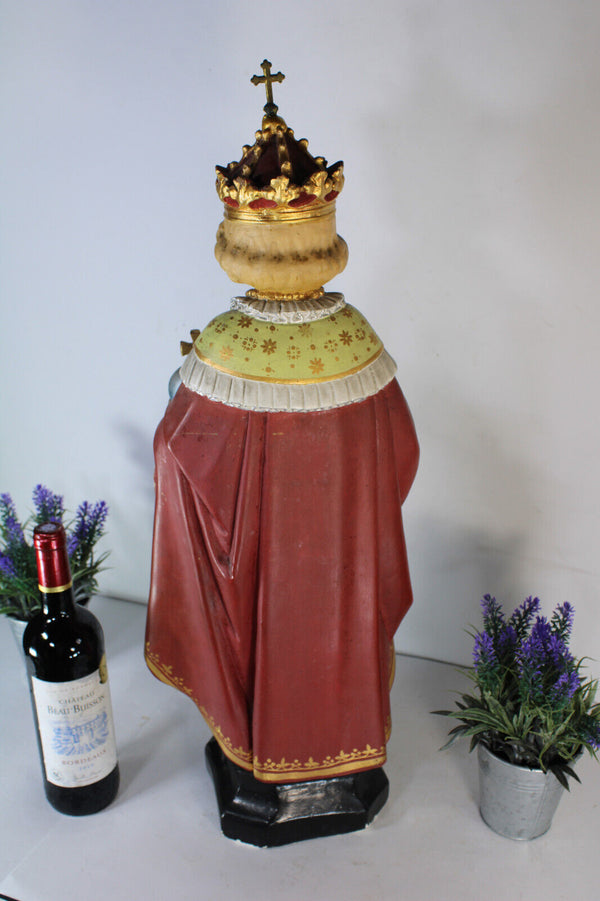 Antique large religious jesus of prague church statue rare