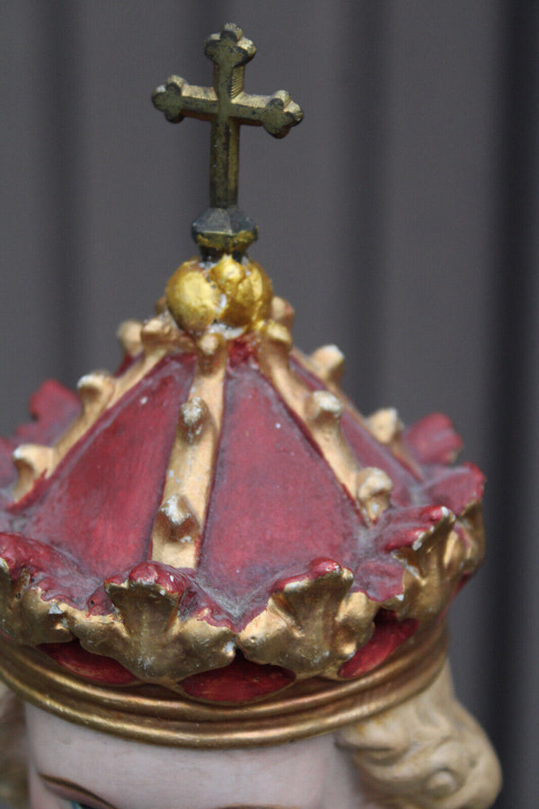 Antique large religious jesus of prague church statue rare