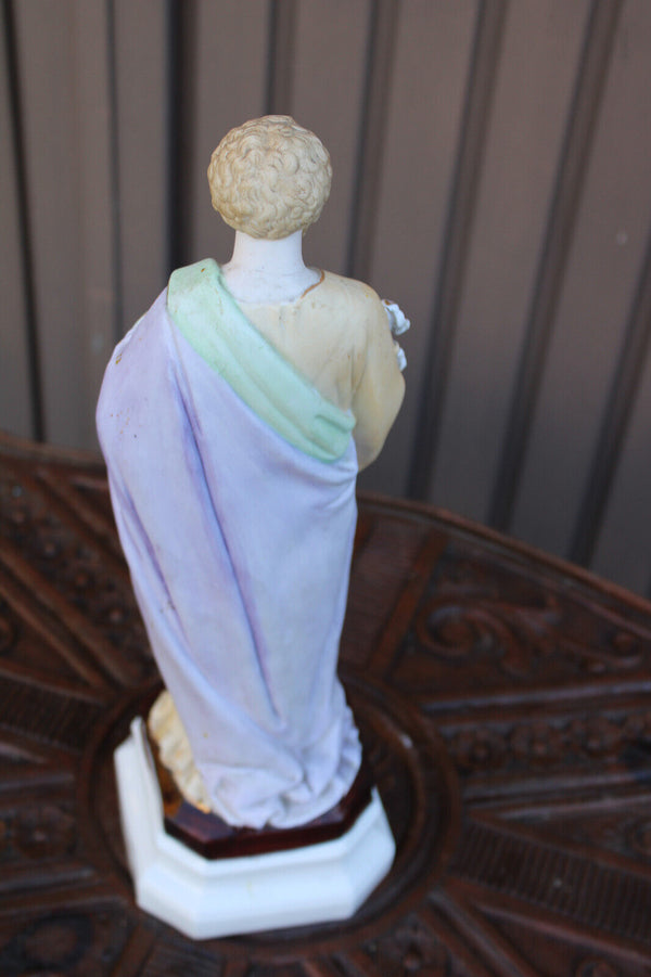Antique french vieux paris porcelain bisque statue saint joseph