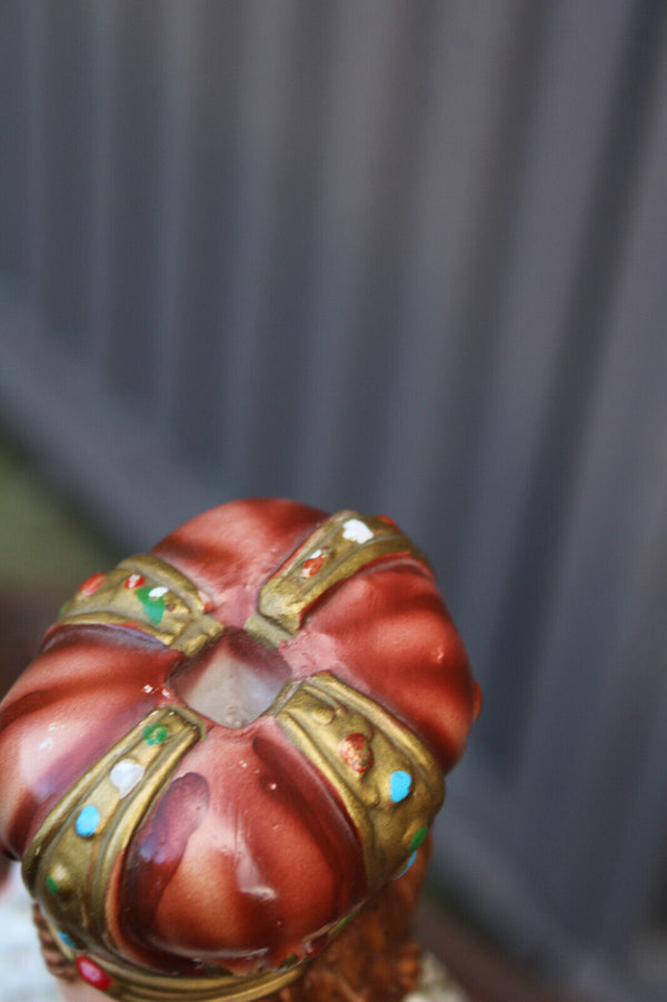 Vintage italian ceramic chalk jesus prague statue