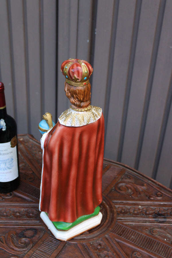 Vintage italian ceramic chalk jesus prague statue