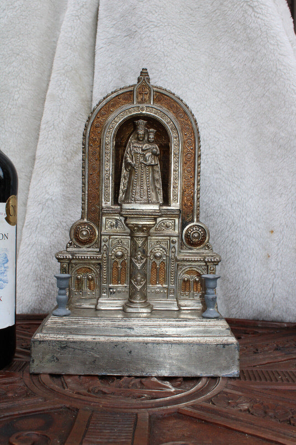 Antique metal madonna chapel statue religious