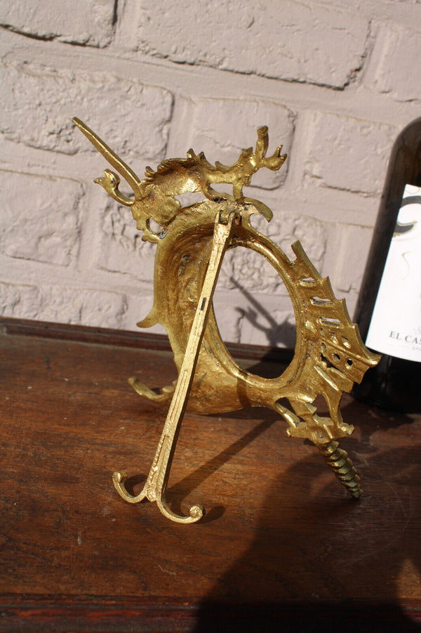 Antique brass dragon mythological sword picture photo frame