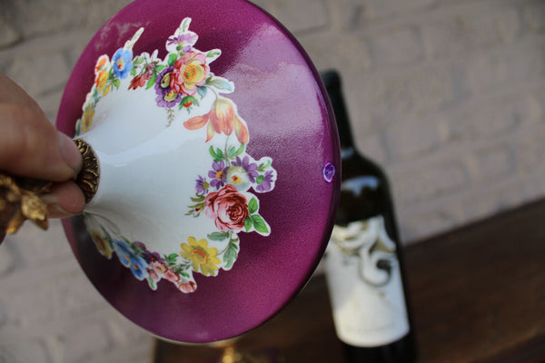 Vintage italian alfa porcelain centerpiece lidded bowl putti lion paws