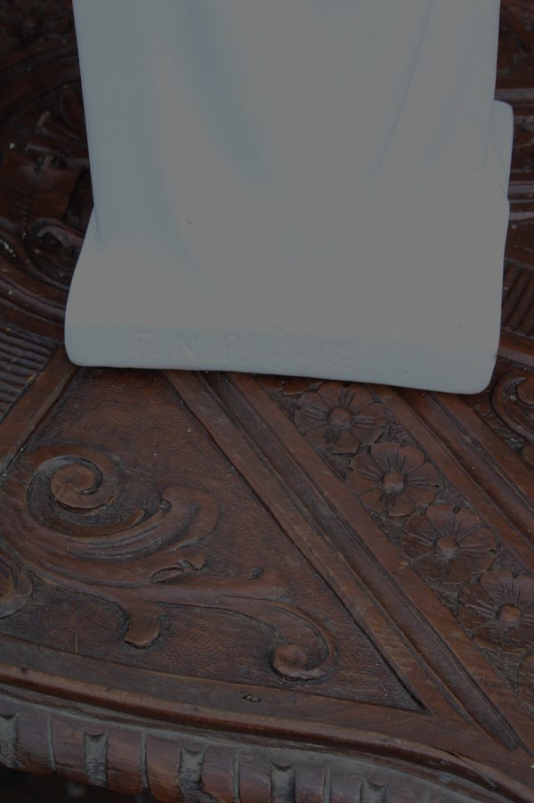 Antique ceramic chalk XL art deco madonna statue sculpture rare