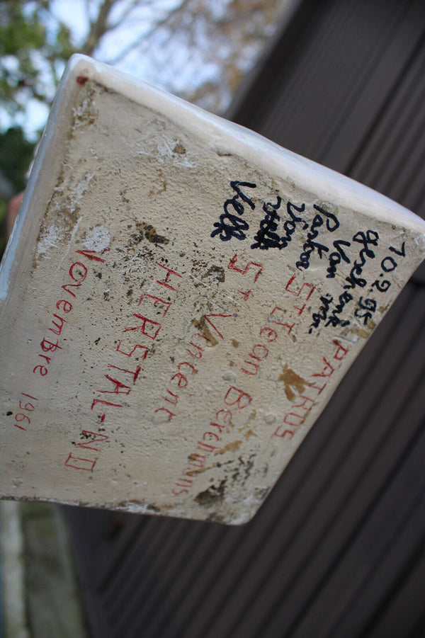 Antique ceramic chalk XL art deco madonna statue sculpture rare