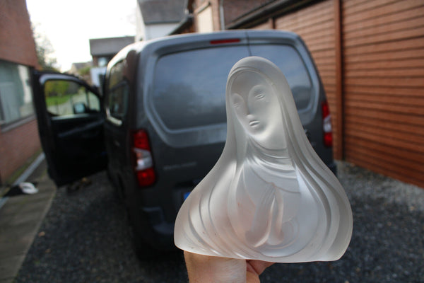 Art Deco Madonna Glass Bust by Franz Hagenauer for Curt Schlevogt 1937 statue