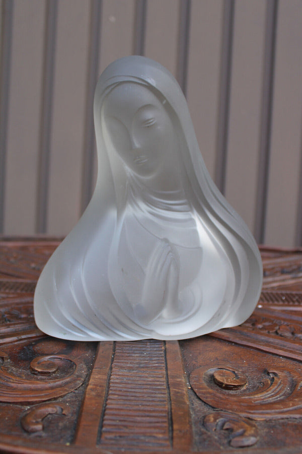 Art Deco Madonna Glass Bust by Franz Hagenauer for Curt Schlevogt 1937 statue