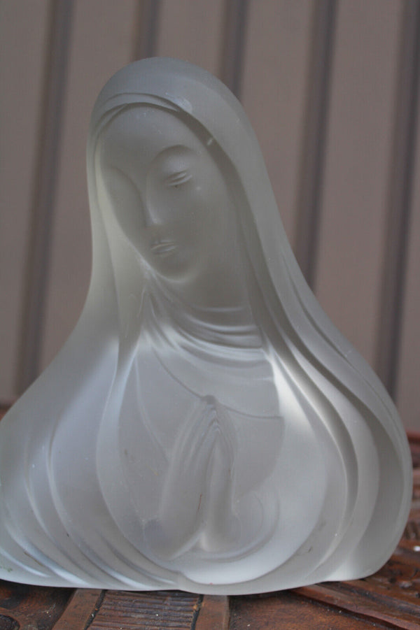 Art Deco Madonna Glass Bust by Franz Hagenauer for Curt Schlevogt 1937 statue