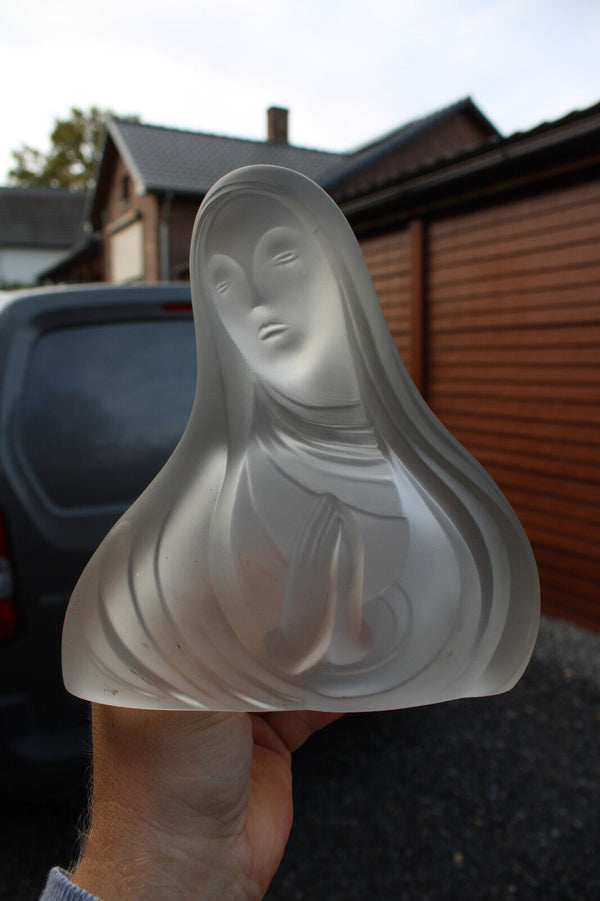 Art Deco Madonna Glass Bust by Franz Hagenauer for Curt Schlevogt 1937 statue