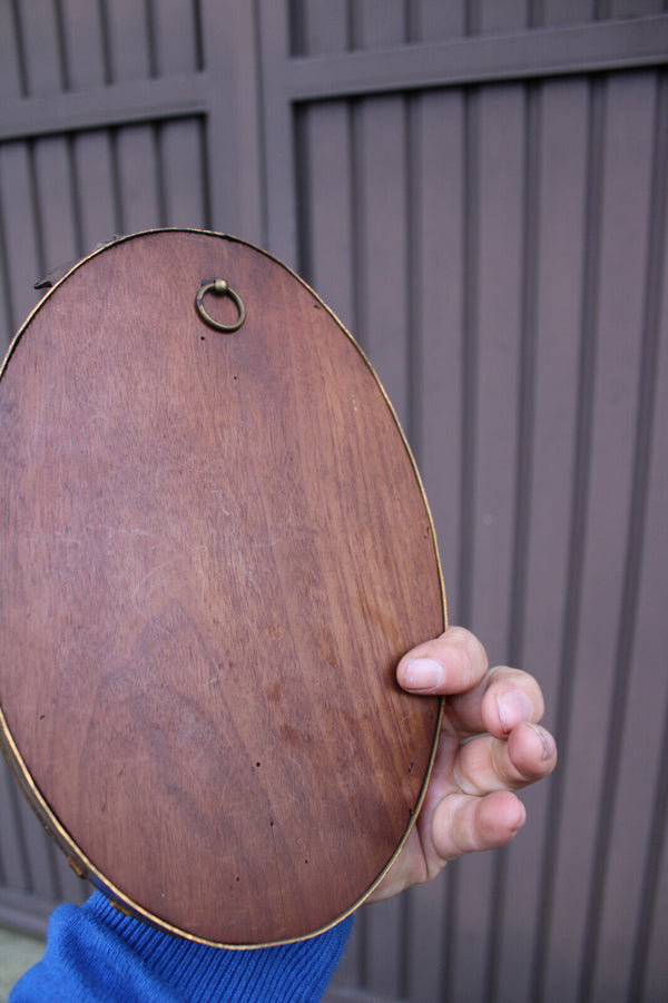 Antique bronze wood wall plaque crucifix louis XVI decor religious