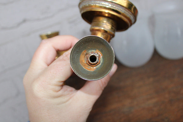 Hollywood regency pair wall lights sconces hand form opaline maison jansen rare