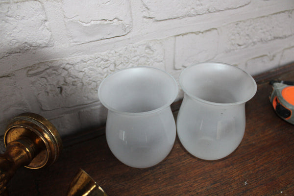 Hollywood regency pair wall lights sconces hand form opaline maison jansen rare