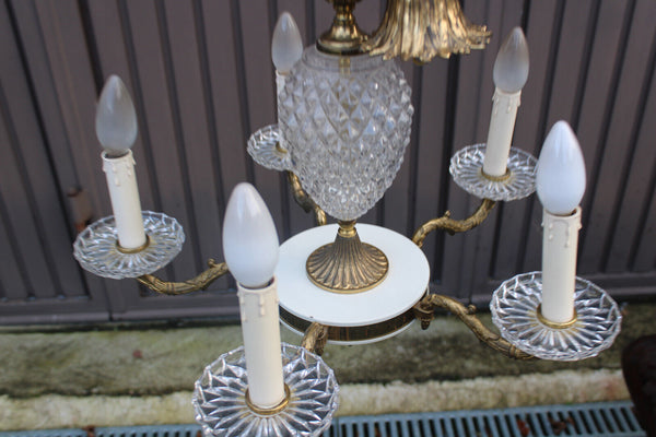 Vintage pineapple glass hollywood regency Chandelier lamp