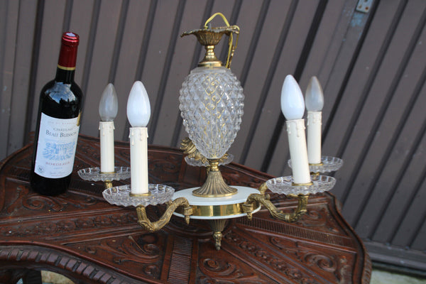 Vintage pineapple glass hollywood regency Chandelier lamp