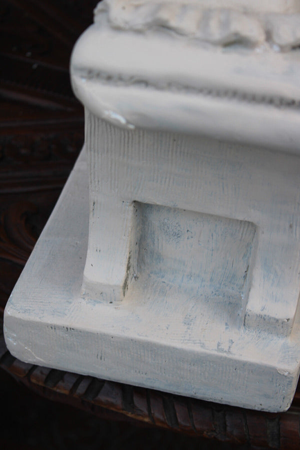 XL Ceramic chalk antique Religious morning prayer Sculpture statue