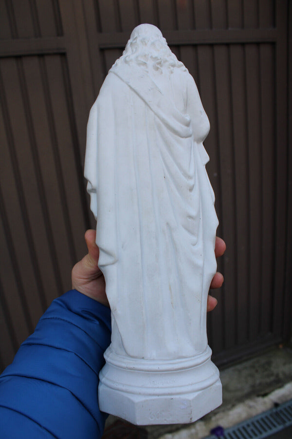Antique german bisque porcelain sacred heart christ jesus statue figurine