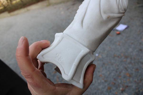 Antique french bisque porcelain saint joseph statue figurine letu mauger signed